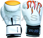 Boxing Glove Artificial Leather White Fire