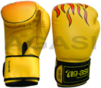 Boxing Glove Artificial Leather Yellow Fire